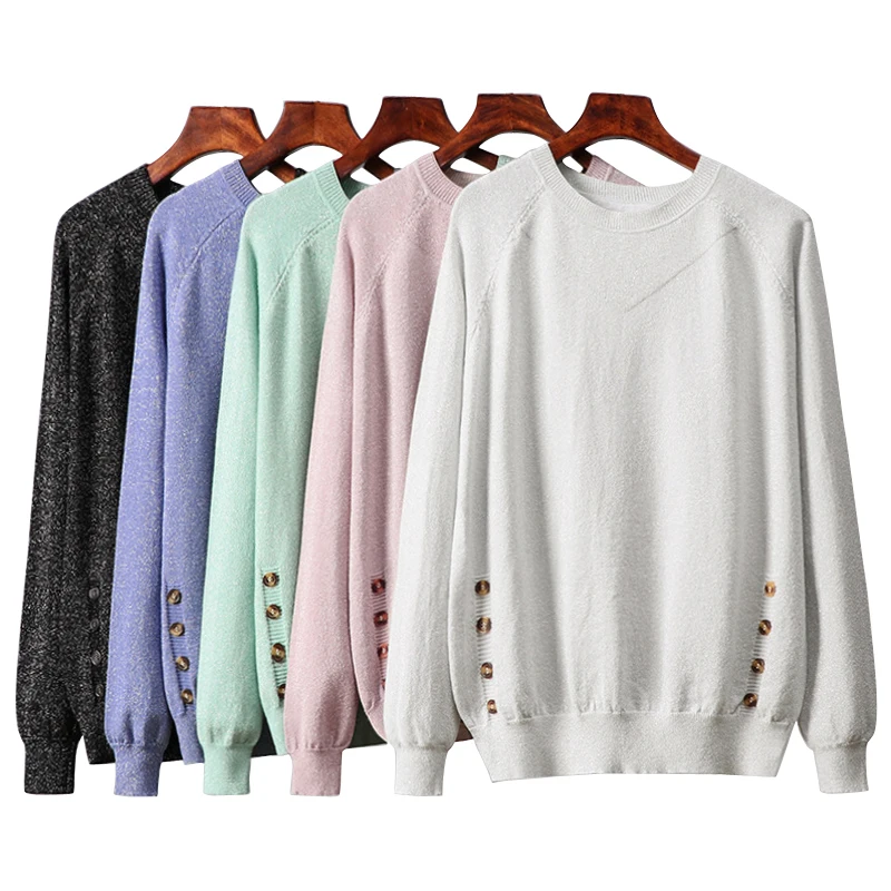 OUMENGKA Women Pullover Sweater Lurex Glitter Knitted Loose Tops Spring Autumn Full Sleeve Elasticity Crewneck Female Jumper
OUMENGKA Women Pullover Sweater Lurex Glitter Knitted Loose Tops Spring Autumn Full Sleeve Elasticity Crewneck Female Jumper