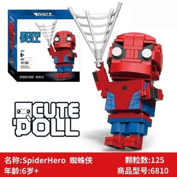 Spiderman Building Blocks 125pcs Deadpool Panther Loki Figures Dr. strange Mini Brick Headz Christmas Toys for children 6810
Spiderman Building Blocks 125pcs Deadpool Panther Loki Figures Dr. strange Mini Brick Headz Christmas Toys for children 6810