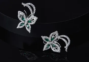 925 Sterling silver romantic crystal Butterfly Earring Dazzling Cubic Zircon geometric insects earring wedding party jewelry
925 Sterling silver romantic crystal Butterfly Earring Dazzling Cubic Zircon geometric insects earring wedding party jewelry