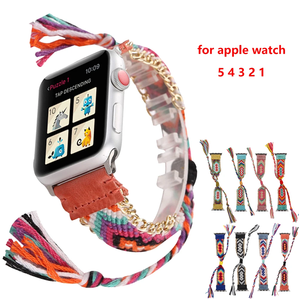 Woven Rope strap for apple watch 5/4/3 band iwatch 44mm/40mm 42mm/38mm pulseira watch bracelet belt Handmade clock watchband 2 1
Woven Rope strap for apple watch 5/4/3 band iwatch 44mm/40mm 42mm/38mm pulseira watch bracelet belt Handmade clock watchband 2 1