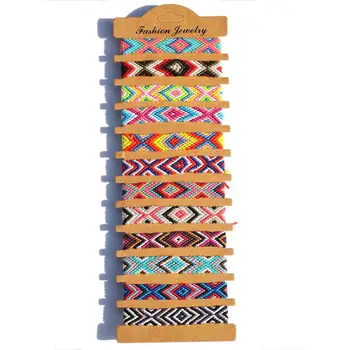 Bohemian Multicolored Embroidery String Handwoven Friendship Bracelet Women 12Pcs Whosale Evil Eye String Macrame Surf Jewelry
Bohemian Multicolored Embroidery String Handwoven Friendship Bracelet Women 12Pcs Whosale Evil Eye String Macrame Surf Jewelry
