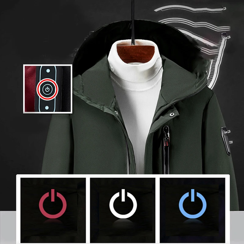 M-5XL USB Electric Heated Hooded Coat Warmer Winter Long Sleeve Heating Jacket Outwear 5V/2A mobile power Energy saving
M-5XL USB Electric Heated Hooded Coat Warmer Winter Long Sleeve Heating Jacket Outwear 5V/2A mobile power Energy saving