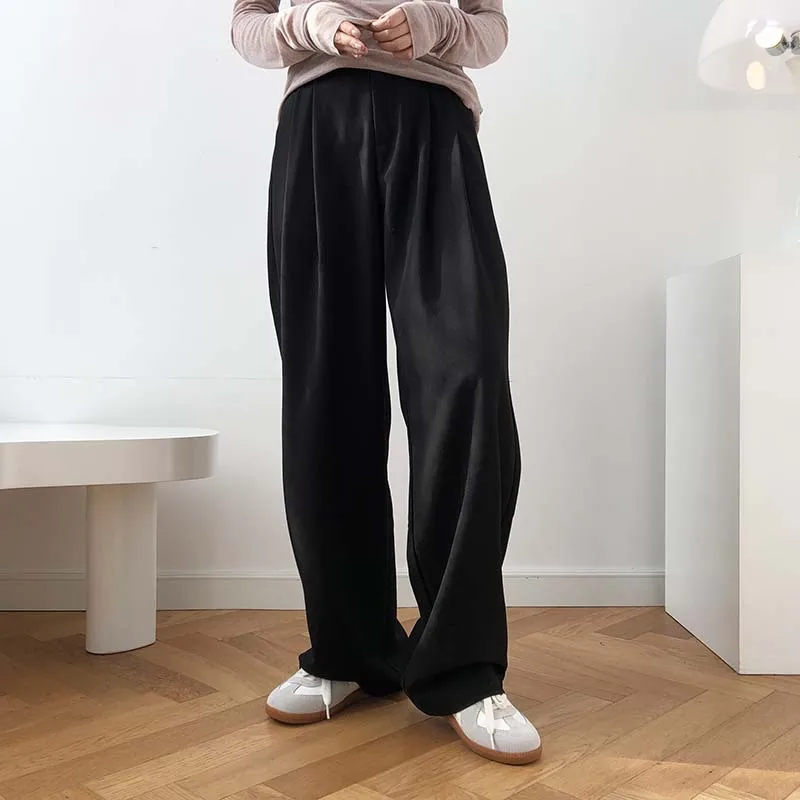 FORYUNSHES Women Wide Leg Cigarette Suits Trousers 2020 Autumn Femme High Waist Straight Pants Casual Office Business Bottom