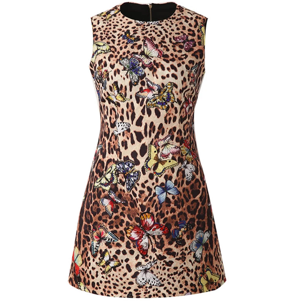 Red RoosaRosee Fashion Designer Runway Women Summer Short Dress Sleeveless Diamond Vintage Butterfly Leopard Print Vestidos Robe
Red RoosaRosee Fashion Designer Runway Women Summer Short Dress Sleeveless Diamond Vintage Butterfly Leopard Print Vestidos Robe
