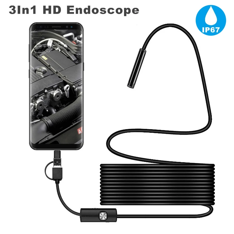 7mm Endoscope Smart Camera Flexible IP67 Waterproof TYPE-C OTG USB Inspection Borescope Camera for Android PC 6LEDs Adjustable
7mm Endoscope Smart Camera Flexible IP67 Waterproof TYPE-C OTG USB Inspection Borescope Camera for Android PC 6LEDs Adjustable