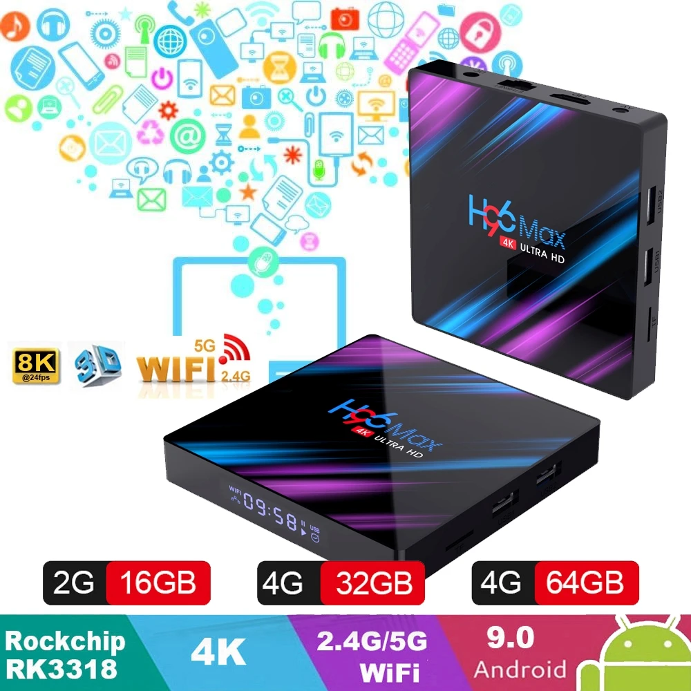 2019 H96MAX Smart 4K TV Box Android 9.0 4GB RAM 64GB ROM RK3318 1080p 60fps H96 Max Media Player Youtube Set Top Box 2G16G
2019 H96MAX Smart 4K TV Box Android 9.0 4GB RAM 64GB ROM RK3318 1080p 60fps H96 Max Media Player Youtube Set Top Box 2G16G