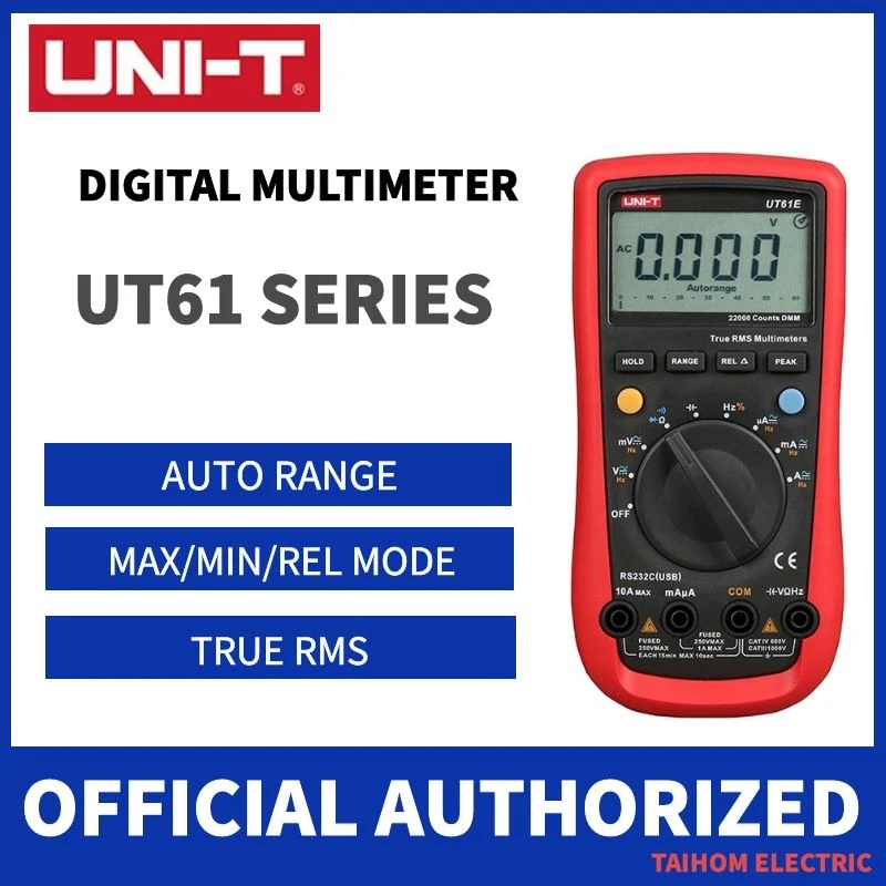 UNI-T Digital Multimeter True rms Auto Range UT61seriesA/B/C/D AC DC Meter Data Hold Multimetre+USB voltage and current monitor
UNI-T Digital Multimeter True rms Auto Range UT61seriesA/B/C/D AC DC Meter Data Hold Multimetre+USB voltage and current monitor