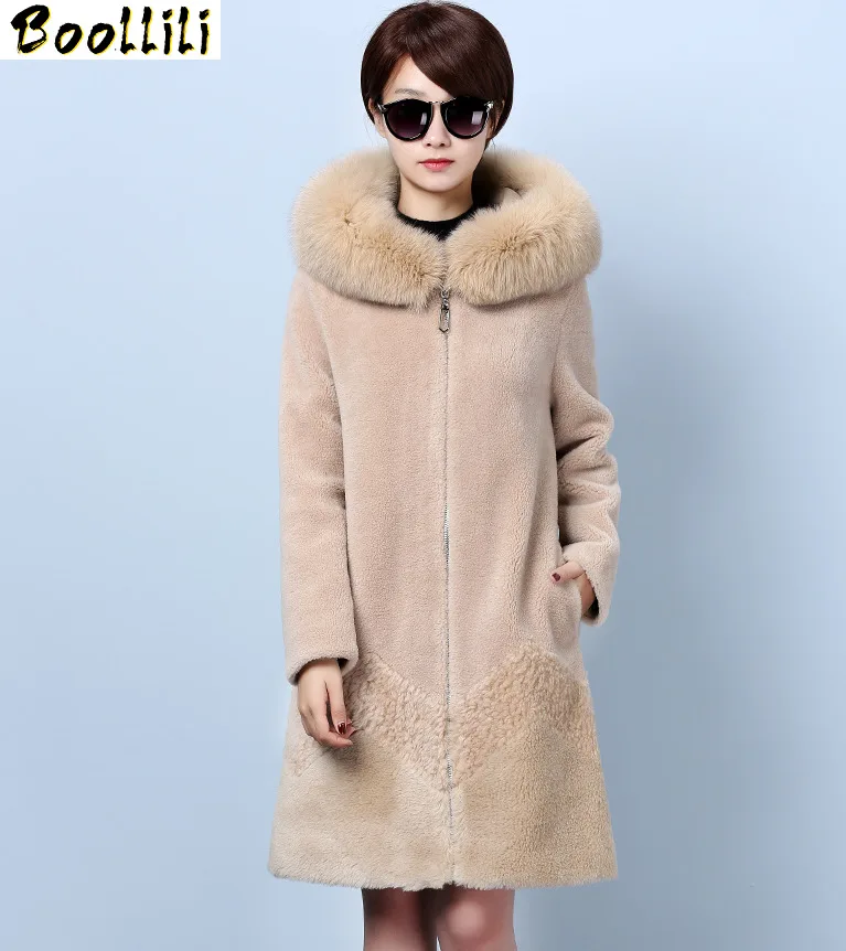 Boollili Real Fur Coat Winter Jacket Women Sheep Shearling 100% Wool Coat Female Fox Fur Collar Suede Leather Jacket 
Boollili Real Fur Coat Winter Jacket Women Sheep Shearling 100% Wool Coat Female Fox Fur Collar Suede Leather Jacket