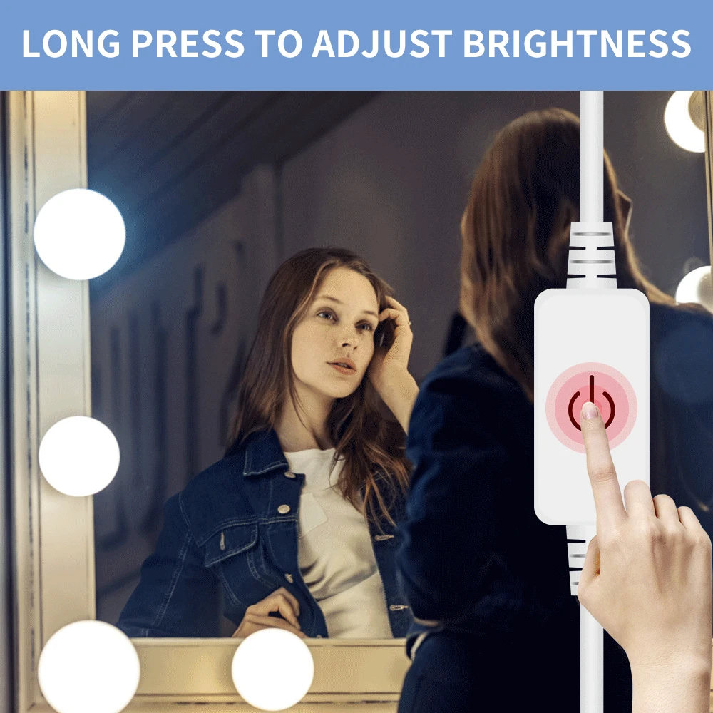 WENNI 12V 3 Colors Vanity Mirror Light Touch Dimming LED Makeup Table Mirror Lamp 2 6 10 14 Bulbs Kit Hollywood Vanity Lights
WENNI 12V 3 Colors Vanity Mirror Light Touch Dimming LED Makeup Table Mirror Lamp 2 6 10 14 Bulbs Kit Hollywood Vanity Lights