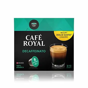 Café Royal Decaffeinato 48 Coffee Pods Compatible with The Nescafé (R)* Dolce Gusto (R)* System Intensity 3/10, Pack of 3
Café Royal Decaffeinato 48 Coffee Pods Compatible with The Nescafé (R)* Dolce Gusto (R)* System Intensity 3/10, Pack of 3
