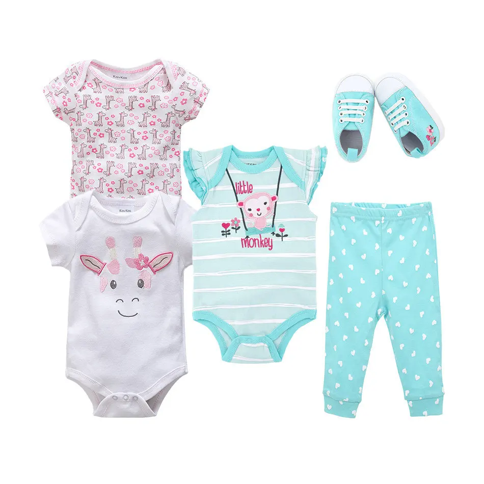 Baby Girl Clothes Short Sleeve Set With Pants Shoes 5Pcs Newborn Outfits For Girl Infant First Fashion Baby Girl Clothing Set
Baby Girl Clothes Short Sleeve Set With Pants Shoes 5Pcs Newborn Outfits For Girl Infant First Fashion Baby Girl Clothing Set