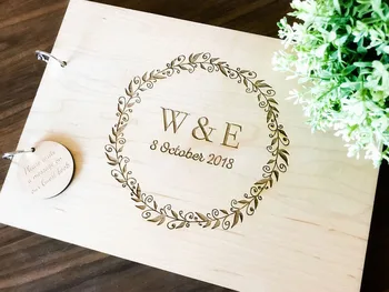 Personalised Engraved Initial with Wreath Design Wedding Guest Book, Custom Wooden Engagement Guest Book on Rings
Personalised Engraved Initial with Wreath Design Wedding Guest Book, Custom Wooden Engagement Guest Book on Rings
