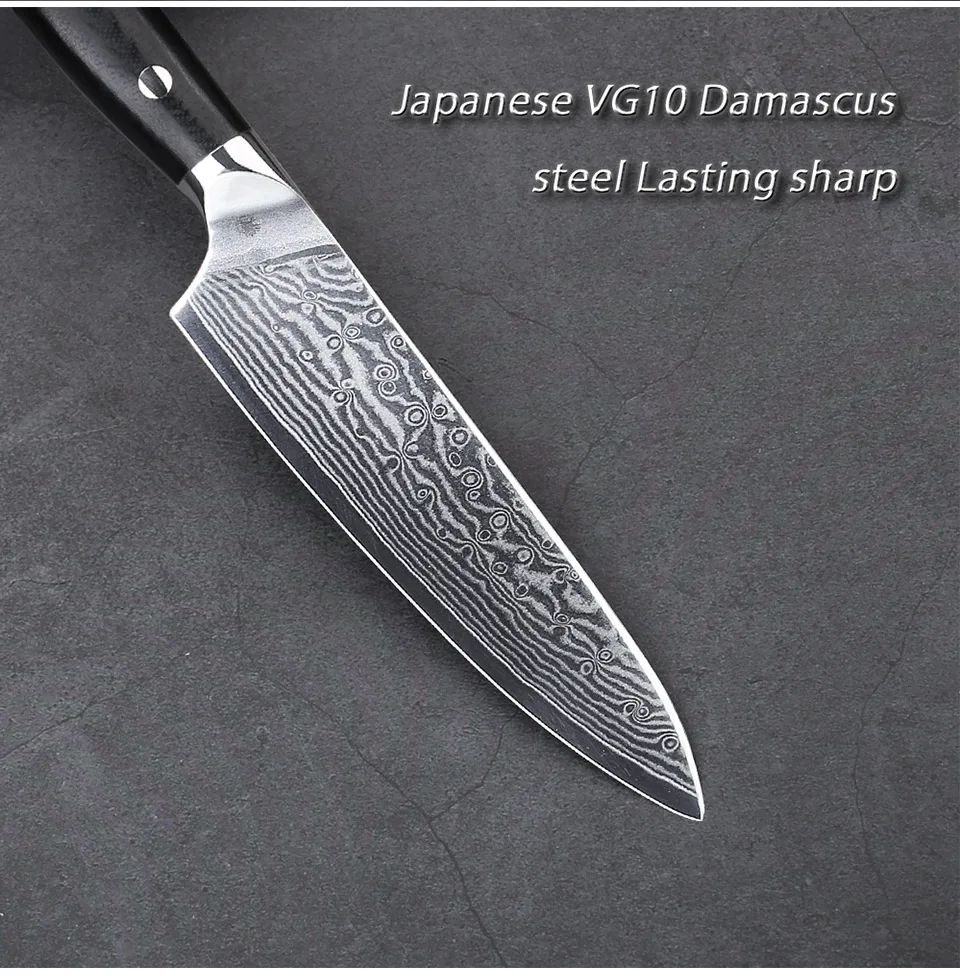 TURWHO 5 inch utility knife Japanese Damascus knives Super sharp Fruit Paring knife High Quality Multi-purpose Kitchen Knives TURWHO 5 inch utility knife Japanese Damascus knives Super sharp Fruit Paring knife High Quality Multi-purpose Kitchen Knives