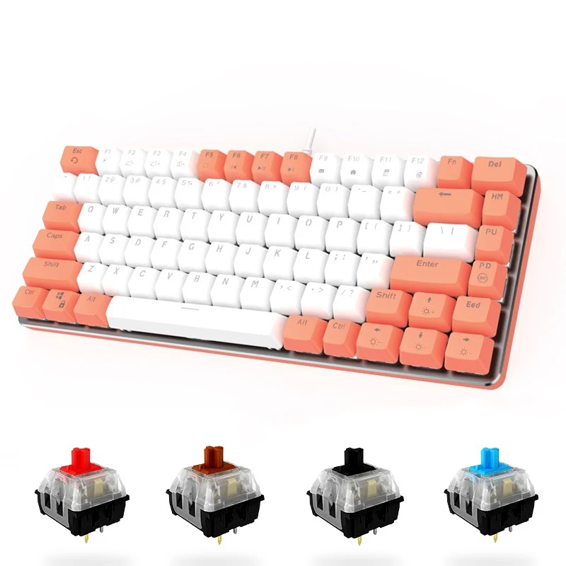 Фото 82 Keys Mechanical Keyboard ABS Keycaps Two-Color Injection White Light Backlit USB Wired Gaming | Компьютеры и офис