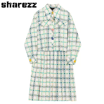 Sharezz Spring Autumn 2020 New Plaid Long Sleeve Loose Fit Lapel Pleated Pullover Mide Dress Women Fashion Vintage Shirt Dresses
Sharezz Spring Autumn 2020 New Plaid Long Sleeve Loose Fit Lapel Pleated Pullover Mide Dress Women Fashion Vintage Shirt Dresses