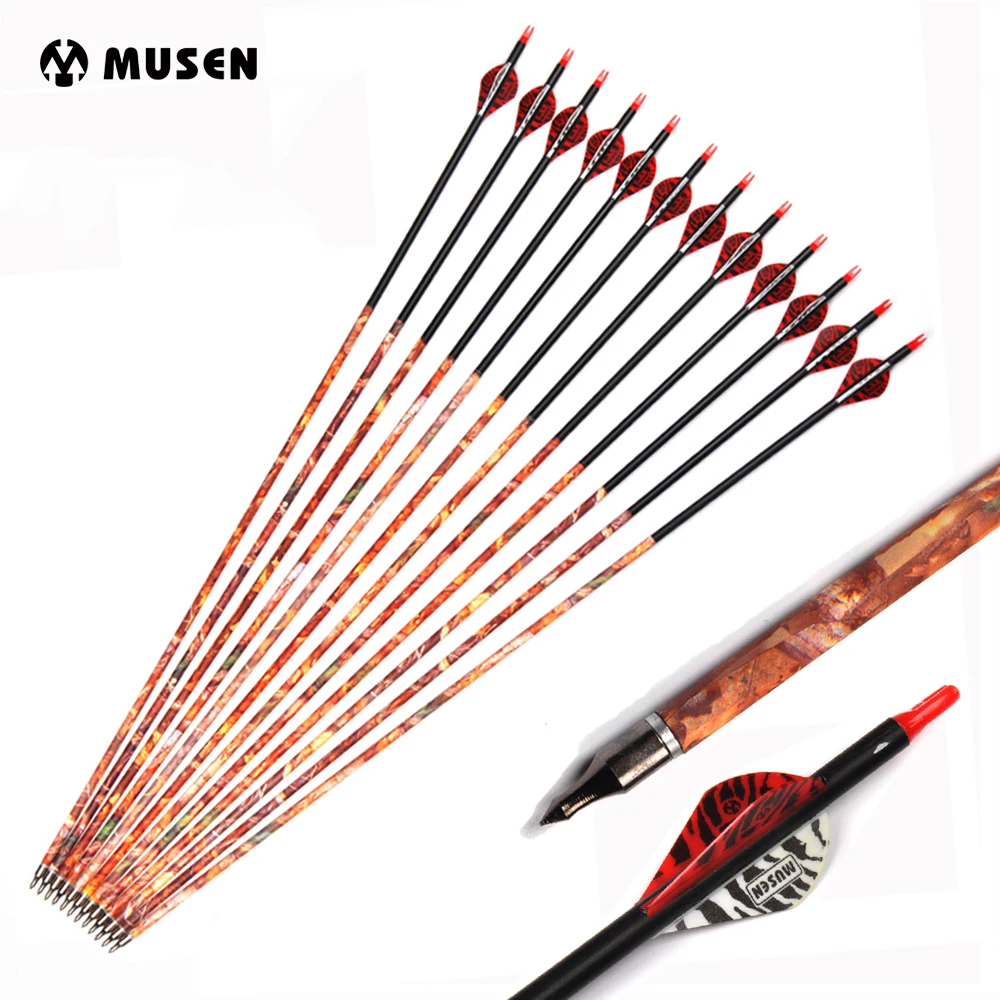30 Inches Mixed Carbon Arrow Spine 500 Diameter 7.8mm with Replaceable Arrowhead for Recurve Bow Hunting Shooting
30 Inches Mixed Carbon Arrow Spine 500 Diameter 7.8mm with Replaceable Arrowhead for Recurve Bow Hunting Shooting