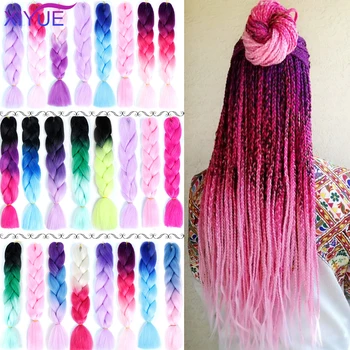 24 Inch 100g/Pcs Braiding Hair Extensions Jumbo Braids Synthetic Hair Style Ombre Pink Purple Girl Headbands Headwear
24 Inch 100g/Pcs Braiding Hair Extensions Jumbo Braids Synthetic Hair Style Ombre Pink Purple Girl Headbands Headwear