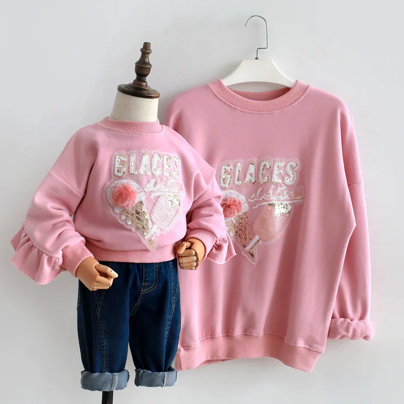 Mommy and Me Clothes Mother and Daughter Clothes 2019 Spring and Autumn Ice Cream Sequins Ruffled Casual Loose Sweater Hoodie
Mommy and Me Clothes Mother and Daughter Clothes 2019 Spring and Autumn Ice Cream Sequins Ruffled Casual Loose Sweater Hoodie