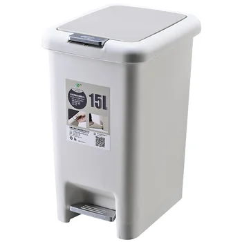 

Plastic Pressing Type Storage Bucket 8L/10L/15L/20L Large size Square Trash can Foot Pedal Domestic Trash bin Garbage bag holder