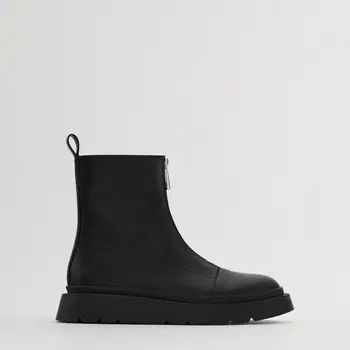 ZA Women's autumn boots Round Toe Ankle Boots Zipper In Font Flat platform shoes For women Black Boots
ZA Women's autumn boots Round Toe Ankle Boots Zipper In Font Flat platform shoes For women Black Boots