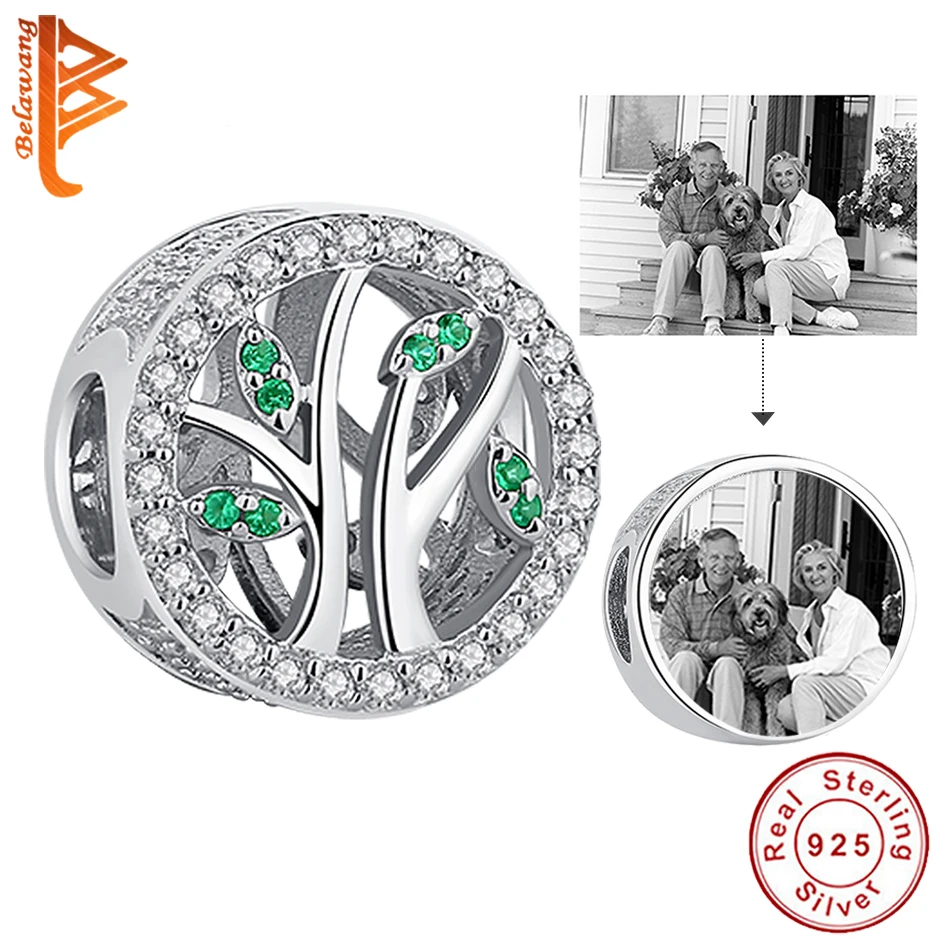 BELAWANG Authentic 925 Sterling Silver Family Tree of Life Beads Personal Customize Photo Charm Bead Fit Bracelets DIY Jewelry
BELAWANG Authentic 925 Sterling Silver Family Tree of Life Beads Personal Customize Photo Charm Bead Fit Bracelets DIY Jewelry