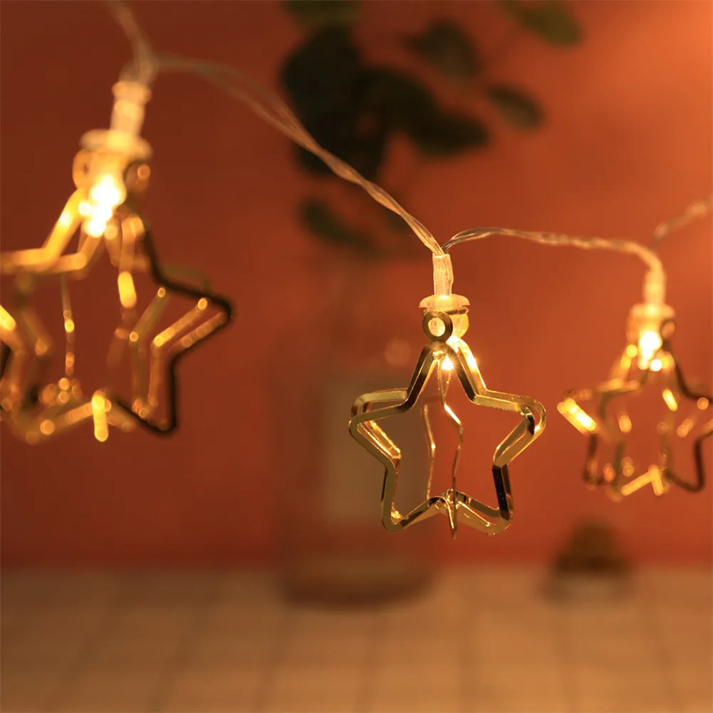 10 LED Decorative Light String Hollow Metal Pentagram Holiday Lights Star Shape String Christmas Home Bedroom Lights
10 LED Decorative Light String Hollow Metal Pentagram Holiday Lights Star Shape String Christmas Home Bedroom Lights