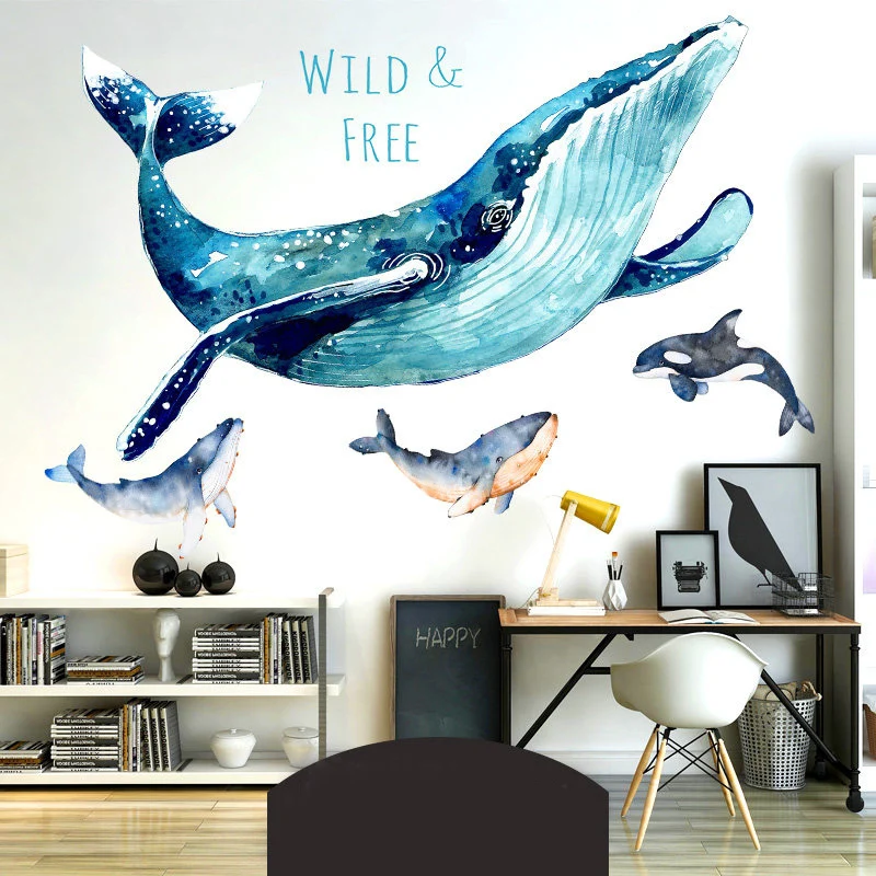 3d Large Blue Whale Cartoon Wall Sticker For Baby Kids Rooms Home Decor Living Room Mural Art Classroom Diy Wall Decals 
3d Large Blue Whale Cartoon Wall Sticker For Baby Kids Rooms Home Decor Living Room Mural Art Classroom Diy Wall Decals