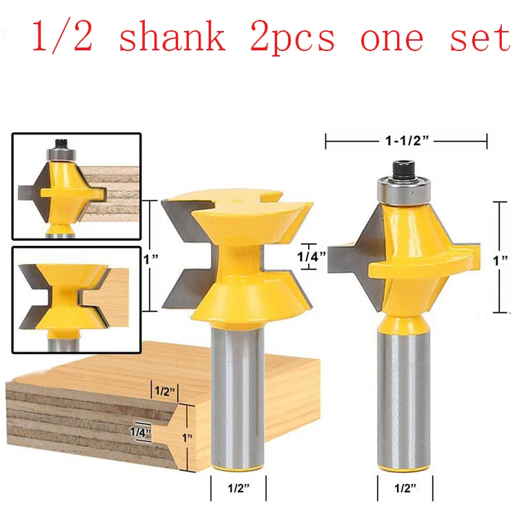 2Pc 1/2" Shank 120 Degree Edge Banding Router Bit Set V-Design Tongue & Groove plate splicing knife woodworking cutter
2Pc 1/2" Shank 120 Degree Edge Banding Router Bit Set V-Design Tongue & Groove plate splicing knife woodworking cutter