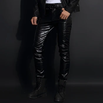Men's leather pants Korean tide slim winter plus velvet feet locomotive leather pants men's fashion tight pants
Men's leather pants Korean tide slim winter plus velvet feet locomotive leather pants men's fashion tight pants