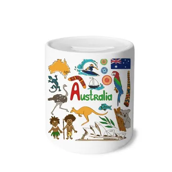 

Australia Landscape Animals National Flag Money Box Saving Banks Ceramic Coin Case Kids Adults