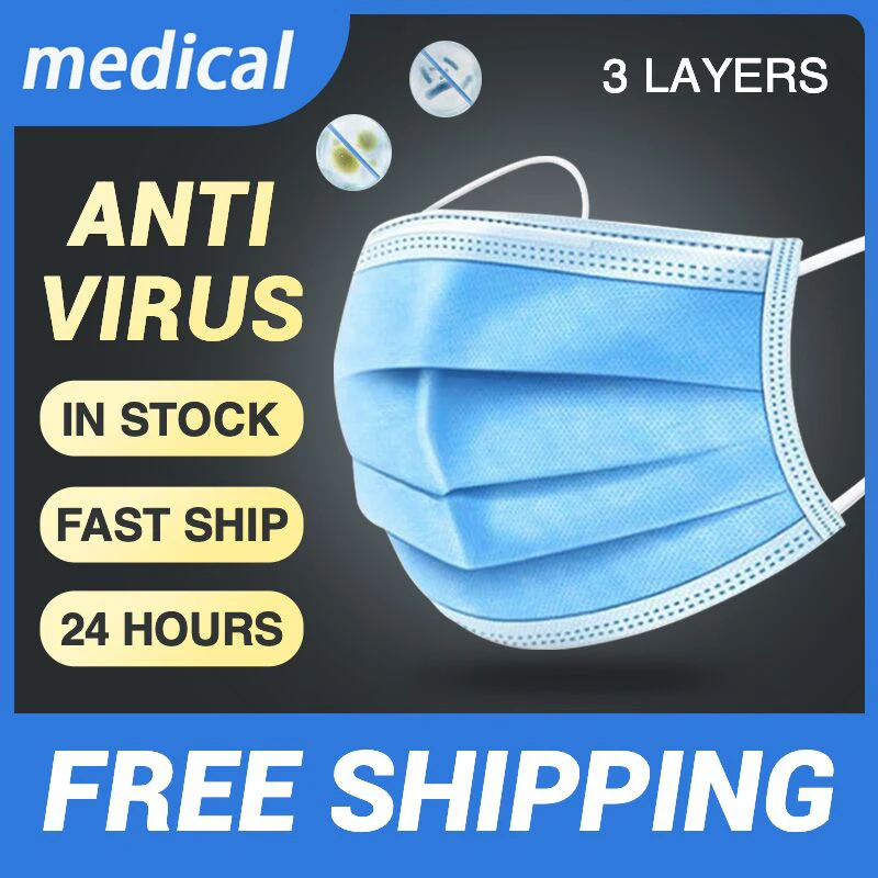 Face Mask Medical Masks Disposable Antibaterial Flu Masks Mouth Face 3 Ply Earloop Nonwoven Mask Anti Pollution Dust Masks
Face Mask Medical Masks Disposable Antibaterial Flu Masks Mouth Face 3 Ply Earloop Nonwoven Mask Anti Pollution Dust Masks
