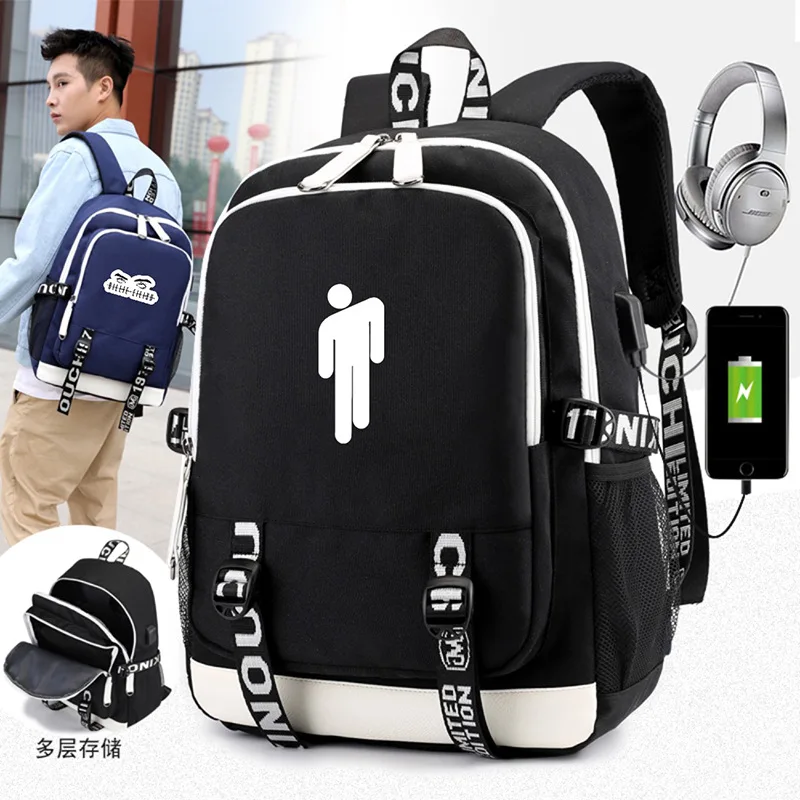 kpop Billie Eilish backpack luminous teenage school bags for students usb laptop backpacks for boys children cool book bag
kpop Billie Eilish backpack luminous teenage school bags for students usb laptop backpacks for boys children cool book bag