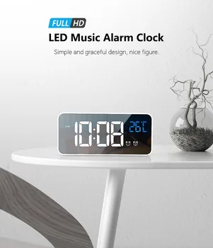 LED Mirror Sound-Activated Clock Alarm Clock Rechargeable Bedside Music Clock Dual Alarms With Snooze Function Memory Function
LED Mirror Sound-Activated Clock Alarm Clock Rechargeable Bedside Music Clock Dual Alarms With Snooze Function Memory Function
