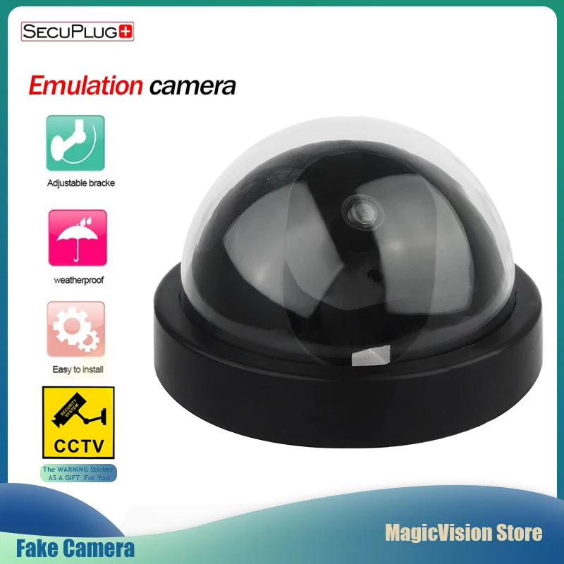 SecuPlug+ Home Dummy Dome Security Camera Infrared Wireless CCTV Surveillance Fake Outdoor False Simulation | Безопасность и