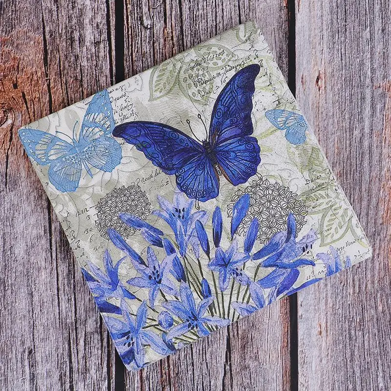 20 purple flower blue butterfly handkerchief decoupage Vintage napkin paper tissue wedding birthday party X-mas serviettes decor 
20 purple flower blue butterfly handkerchief decoupage Vintage napkin paper tissue wedding birthday party X-mas serviettes decor