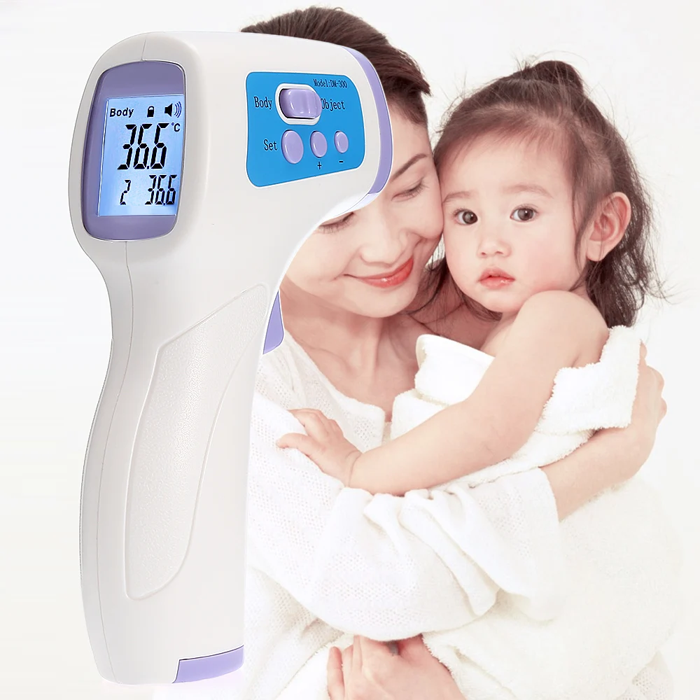 

Non-contact Infrared Thermometer Baby Adult Medical Ear Thermometer For Body Food Milk Water Automatically Backlight Purple