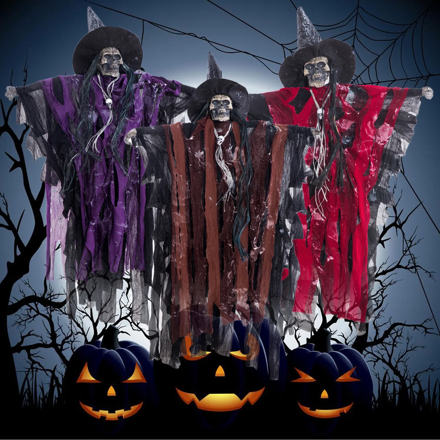 Behogar Voice Control Horror Scary Creepy Hanging Skull Skeleton Ghost Witch Decoration Props for Halloween Haunted House Party
Behogar Voice Control Horror Scary Creepy Hanging Skull Skeleton Ghost Witch Decoration Props for Halloween Haunted House Party