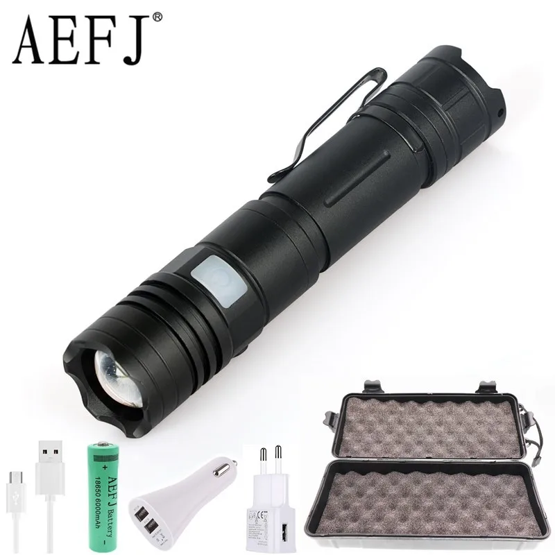 AEFJ 1000LM XM-L2 LED USB Flashlight Spot Lamp IPX65 Waterproof High Power Portable 5 Mode Zoomable Camping Equipment Torch lamp
AEFJ 1000LM XM-L2 LED USB Flashlight Spot Lamp IPX65 Waterproof High Power Portable 5 Mode Zoomable Camping Equipment Torch lamp
