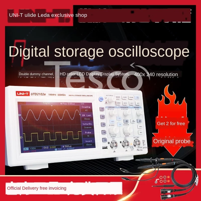 UTD2102e digital storage oscilloscope dual channel 100MHz bandwidth UTD2102CEX dual trace
UTD2102e digital storage oscilloscope dual channel 100MHz bandwidth UTD2102CEX dual trace