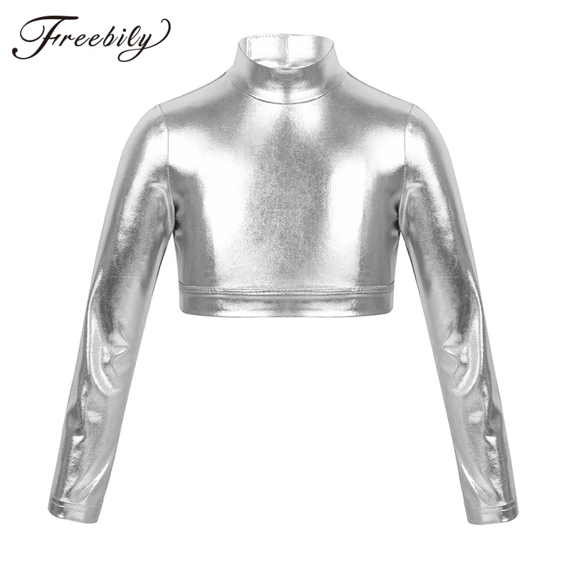 Kids Long Sleeves Shiny Metallic Ballet Gymnastics Crop Tops Fitness Top Children Girls Stage Performance Sports Dance Costume
Kids Long Sleeves Shiny Metallic Ballet Gymnastics Crop Tops Fitness Top Children Girls Stage Performance Sports Dance Costume