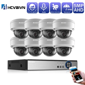 Home CCTV Camera Security System Kit H.265 8CH 5MP AHD DVR NVR Kit 4/8Pcs indoor Outdoor Dome CCTV Camera Surveillance System
