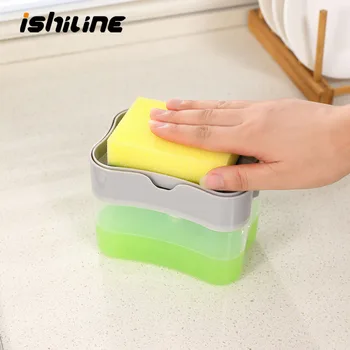 2-in-1 Sponge Box With Soap Dispenser Double Layer Kitchen Plastic Push Type Soap Dispenser Sponge Scrubber Holder Case
2-in-1 Sponge Box With Soap Dispenser Double Layer Kitchen Plastic Push Type Soap Dispenser Sponge Scrubber Holder Case