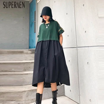 SuperAen Summer New 2020 Europe Dress Female Pluz Size Fashion Cotton Women Dress Short Sleeve Round Collar Women Lothing
SuperAen Summer New 2020 Europe Dress Female Pluz Size Fashion Cotton Women Dress Short Sleeve Round Collar Women Lothing