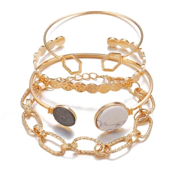 Women Bracelet Creative Vintage Marble Geometric Chain Bracelet Set 4-Piece Set Bracelets for Women
Women Bracelet Creative Vintage Marble Geometric Chain Bracelet Set 4-Piece Set Bracelets for Women