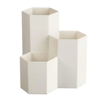1Pc Novelty Hexagon Pencil Pen Holder Desk Storage Box Organizer Business Desktop Stationery Office School Gift creamy-white
1Pc Novelty Hexagon Pencil Pen Holder Desk Storage Box Organizer Business Desktop Stationery Office School Gift creamy-white