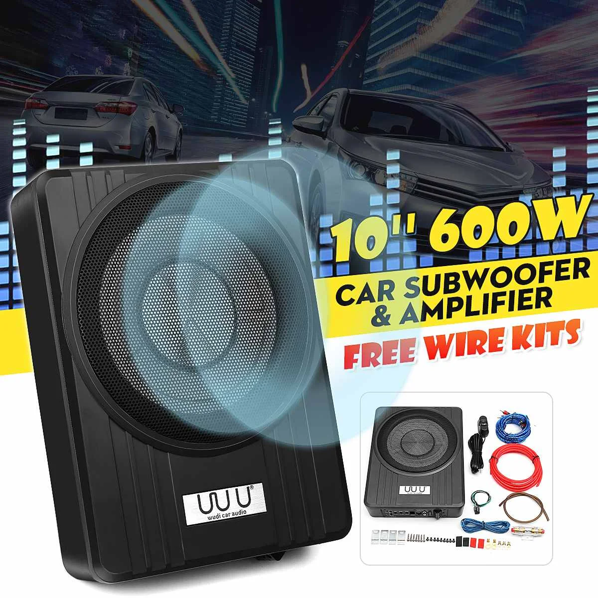 10" 600W Active Car Subwoofer Audio Speakers Amplifier Ultra thin Subwoofer Bass Amplifier Auto Surround Sound Car Audio System
10" 600W Active Car Subwoofer Audio Speakers Amplifier Ultra thin Subwoofer Bass Amplifier Auto Surround Sound Car Audio System