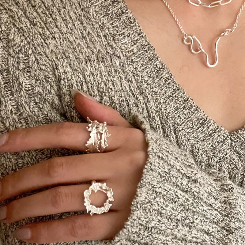 S925 Sterling Silver Rings for Women Retro Irregular Geometry Rings Opening Resizable Classic Jewelry Accessories Best Gift
S925 Sterling Silver Rings for Women Retro Irregular Geometry Rings Opening Resizable Classic Jewelry Accessories Best Gift