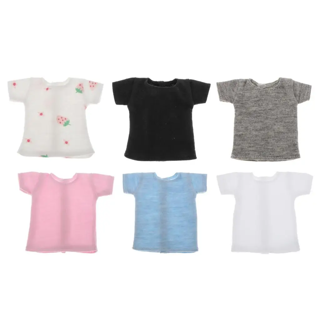 1/6 Girl Doll T-shirts BJD Casual Matching Garments Kids Toys Accessory 1/6 Girl Doll T-shirts BJD Casual Matching Garments Kids Toys Accessory
