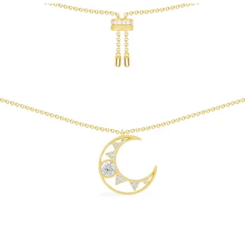 SLJELY Real 925 Sterling Silver Yellow Gold Color Star Moon Pendant Adjustable Necklace Micro Cubic Zirconia Women Brand Jewelry
SLJELY Real 925 Sterling Silver Yellow Gold Color Star Moon Pendant Adjustable Necklace Micro Cubic Zirconia Women Brand Jewelry