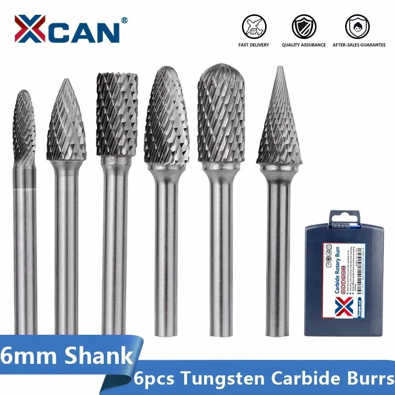 XCAN Rotary File Tungsten Carbide Burr Bit 6pcs Double Cut CNC Engraving Carving Bit Cutter 6mm Shank Fine Tooth Rotary Burr
XCAN Rotary File Tungsten Carbide Burr Bit 6pcs Double Cut CNC Engraving Carving Bit Cutter 6mm Shank Fine Tooth Rotary Burr
